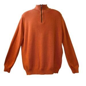 Thomas Dean Extra Fine Merino Wool 1/4 Zip Sweater